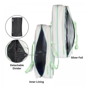 Biało zielona Torba Apacs REC-D821-SF Kompaktowa, 2-komorowa Badmintonowa